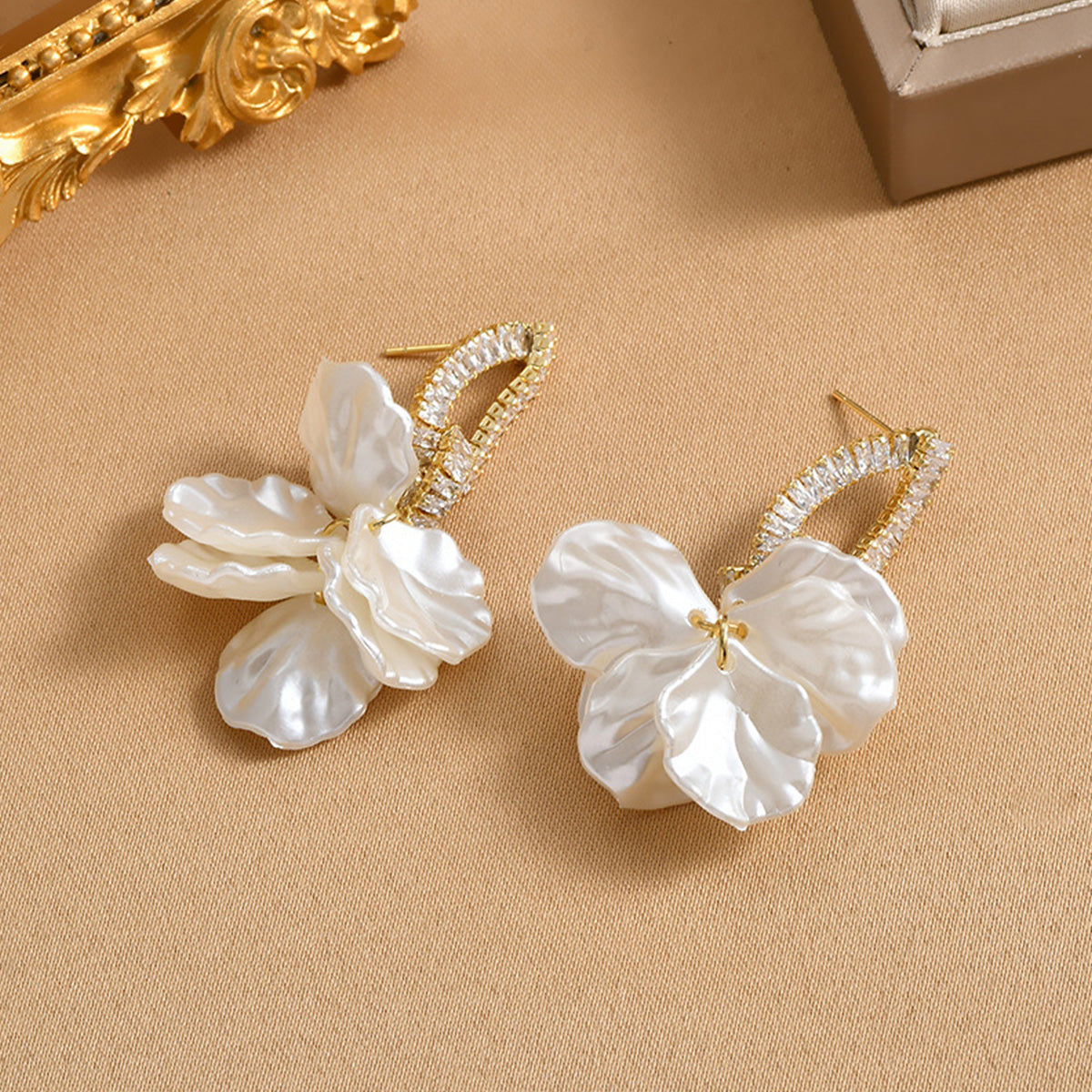 S925 Silver Needle Unique Large Flower Earrings