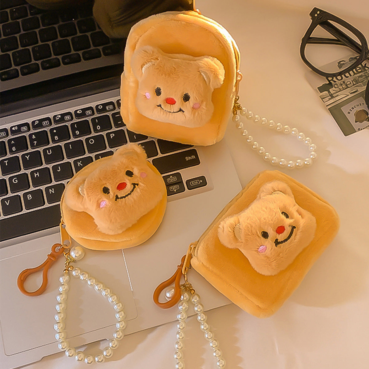 Cute Plush Bear Card Holder Mini Coin Purse