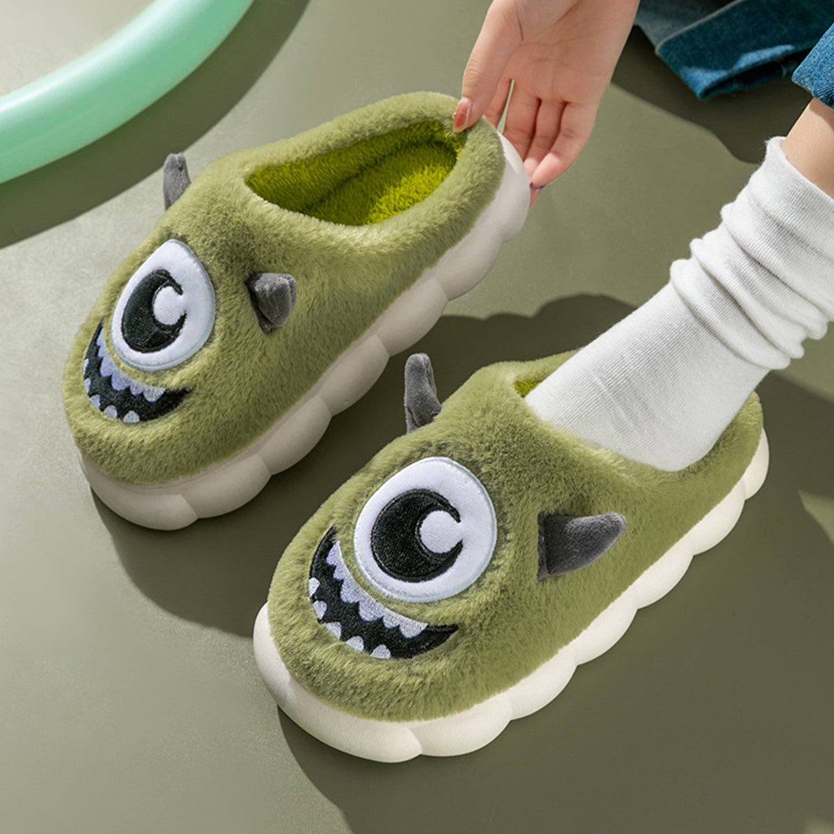 Big Eyes Cotton Slippers for Women Home Slippers
