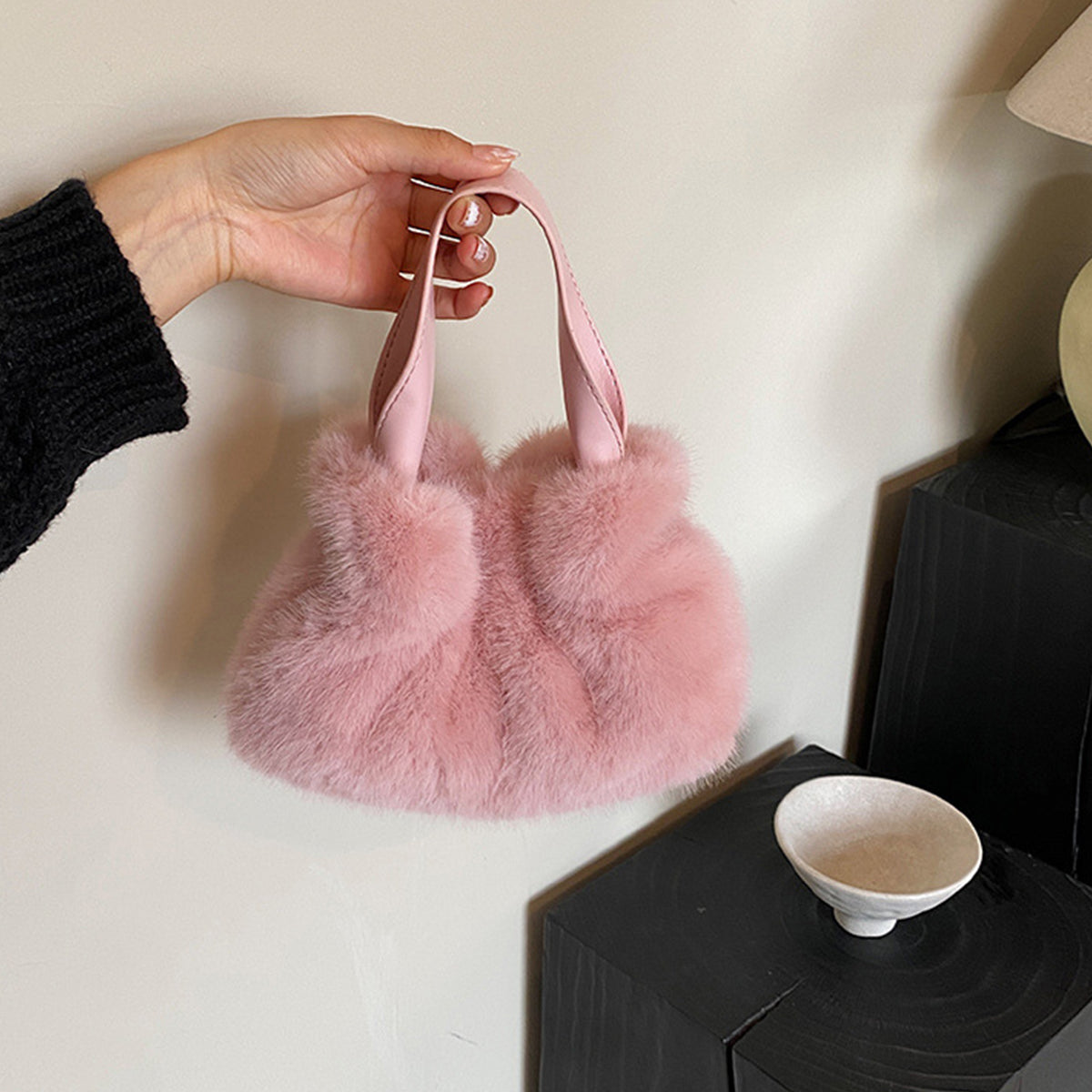 Pleated Plush Bag Handbag Crossbody Bag