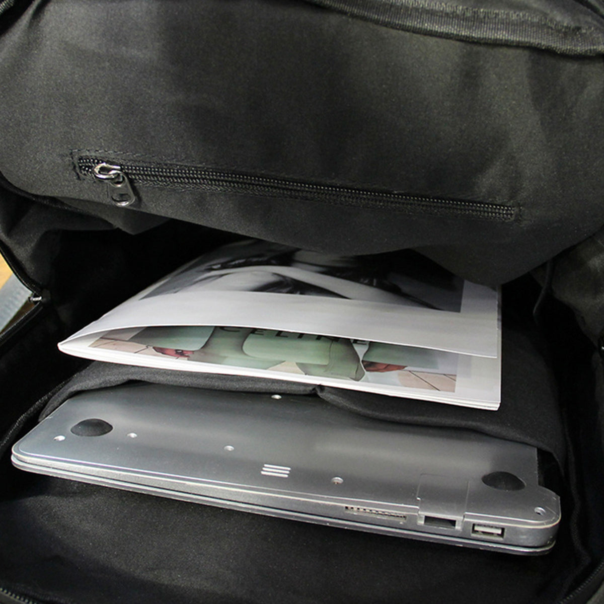 Leather Backpack USB Charging Men Business Backpack