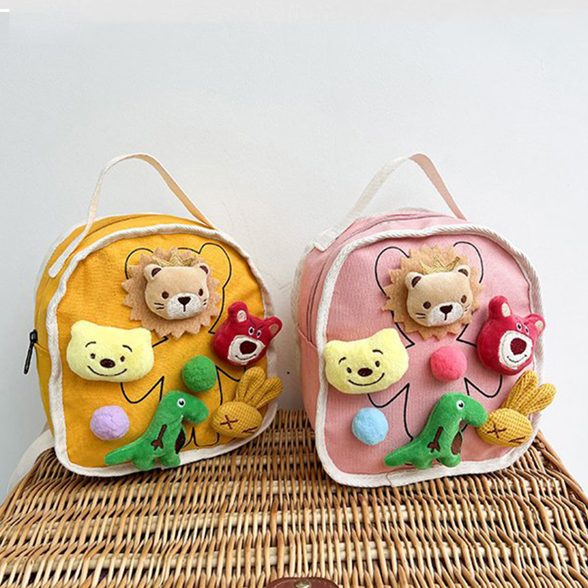 Korean Version Children's Schoolbag Cartoon Canvas Backpack