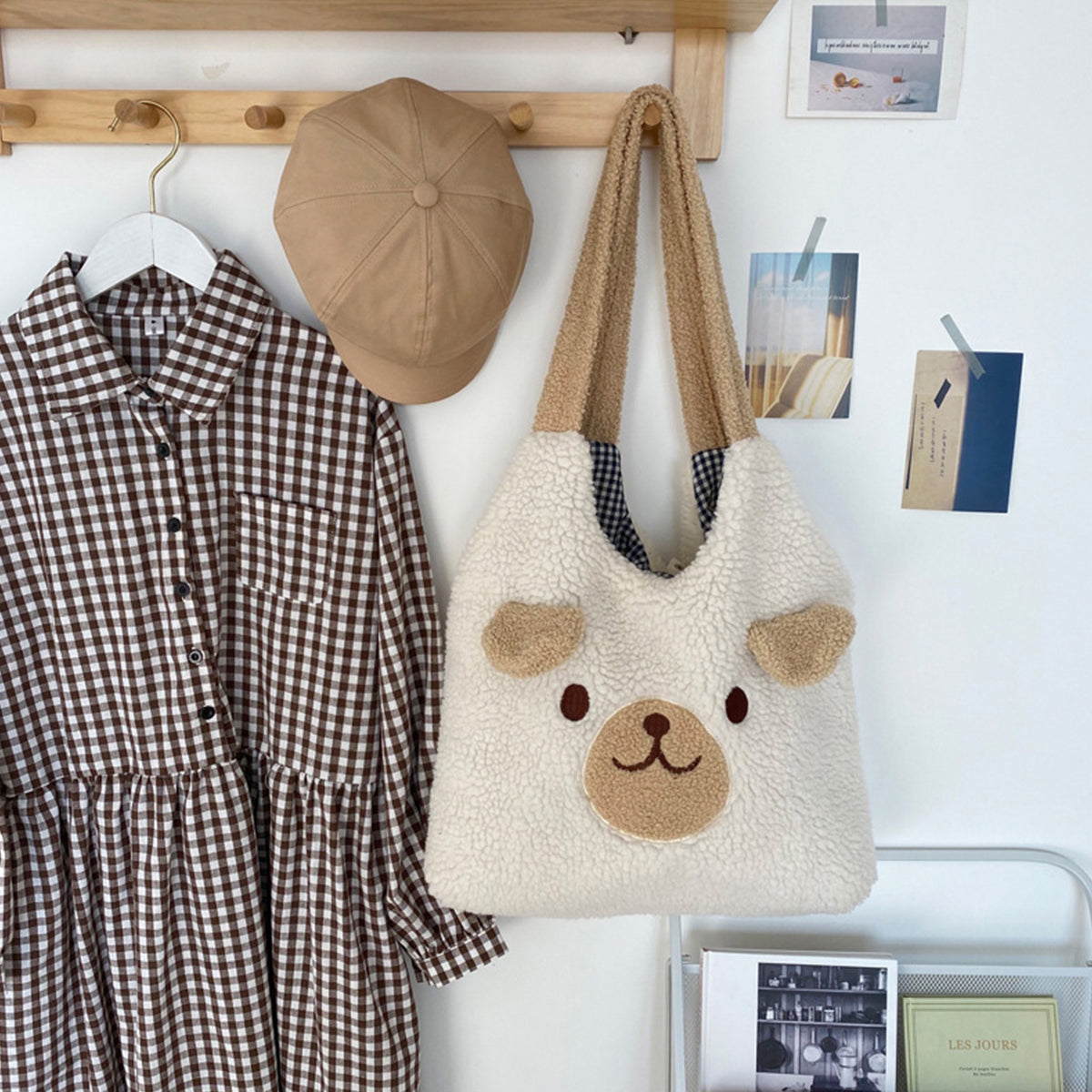 Large Capacity Handbag Plush Shoulder Bag