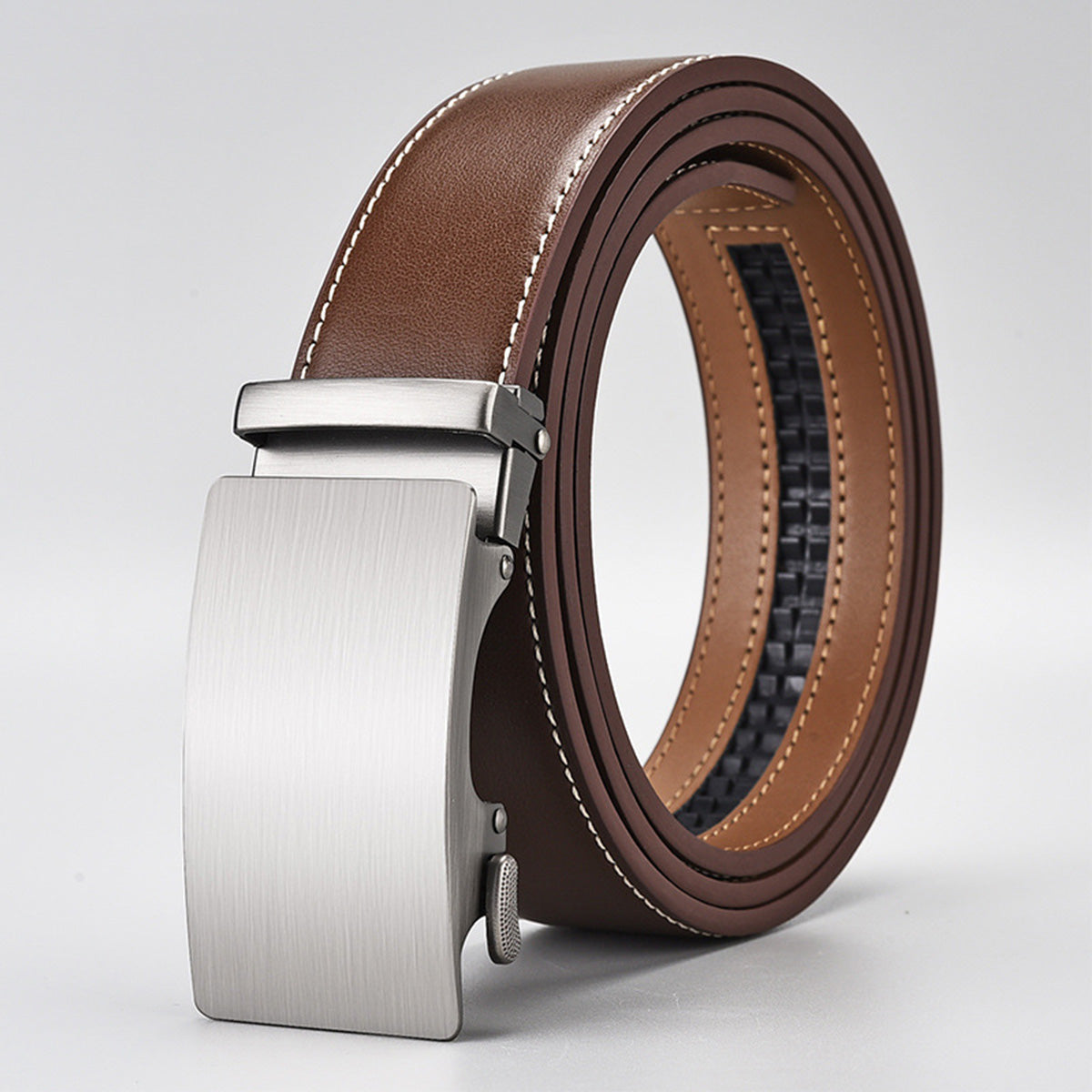 Two-Layer Cowhide Business Alloy Genuine Leather Belt