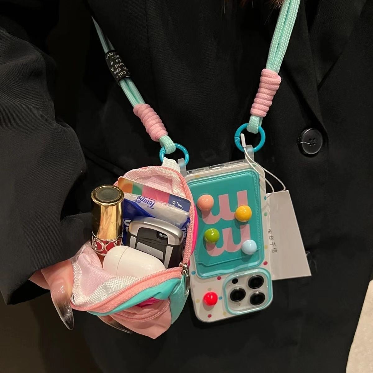 Mini Schoolbag Card Bag mm Bean iPhone Mobile Phone Case