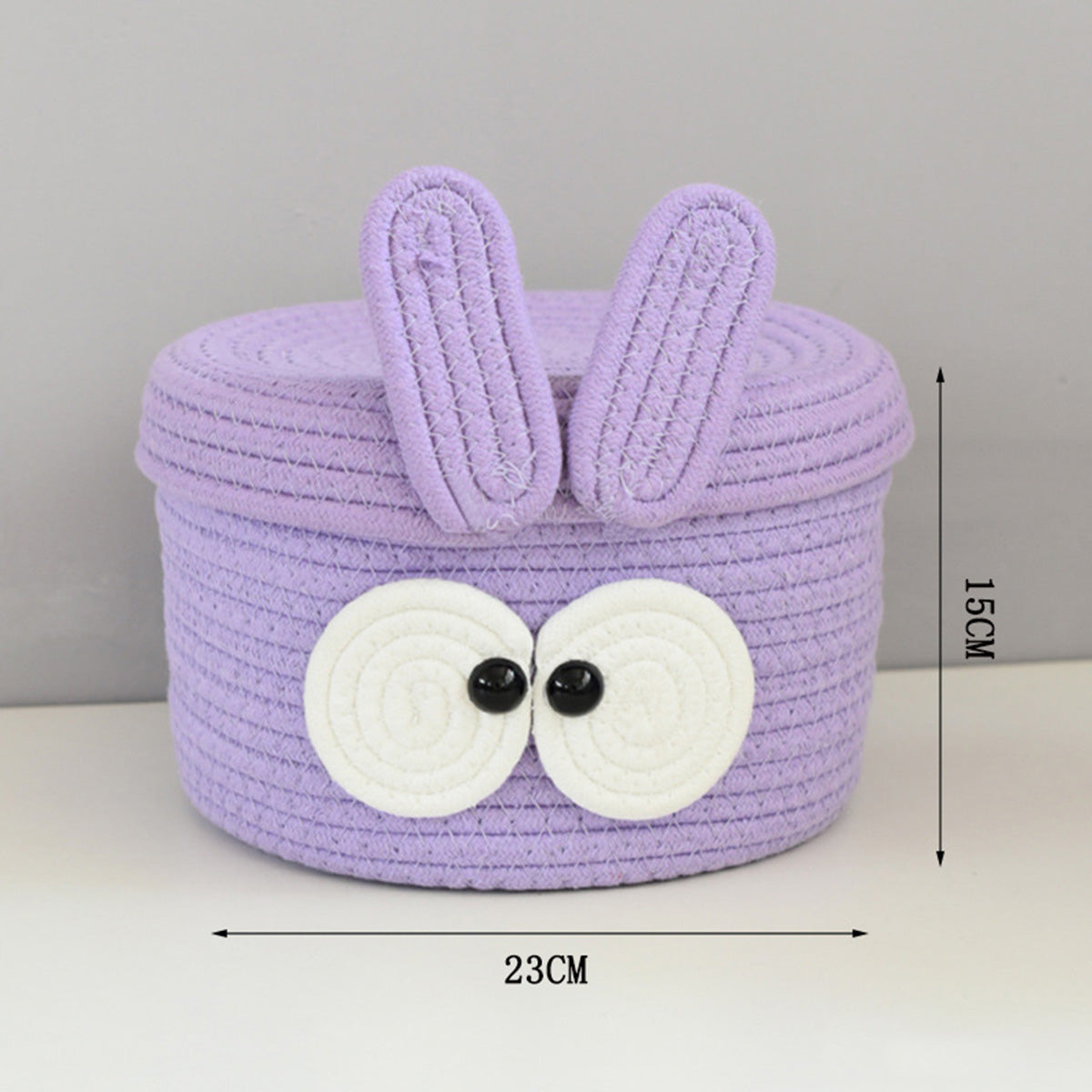 Purple Big Eye Cotton Rope Woven Storage Basket