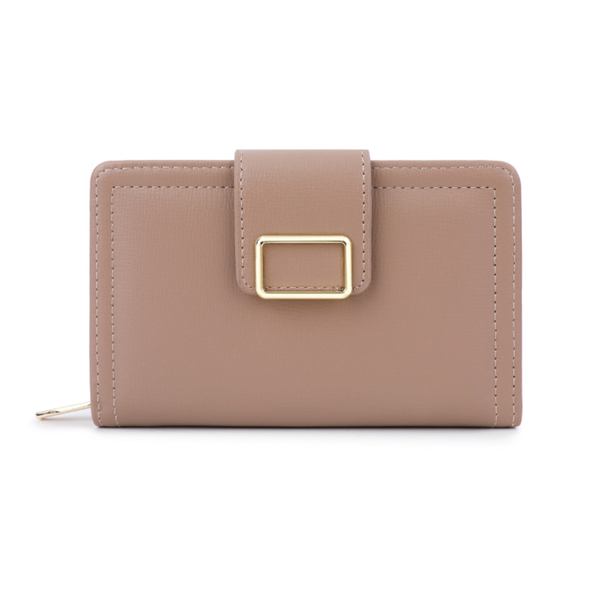 Multifunctional Solid Color PU Ladies Wallet