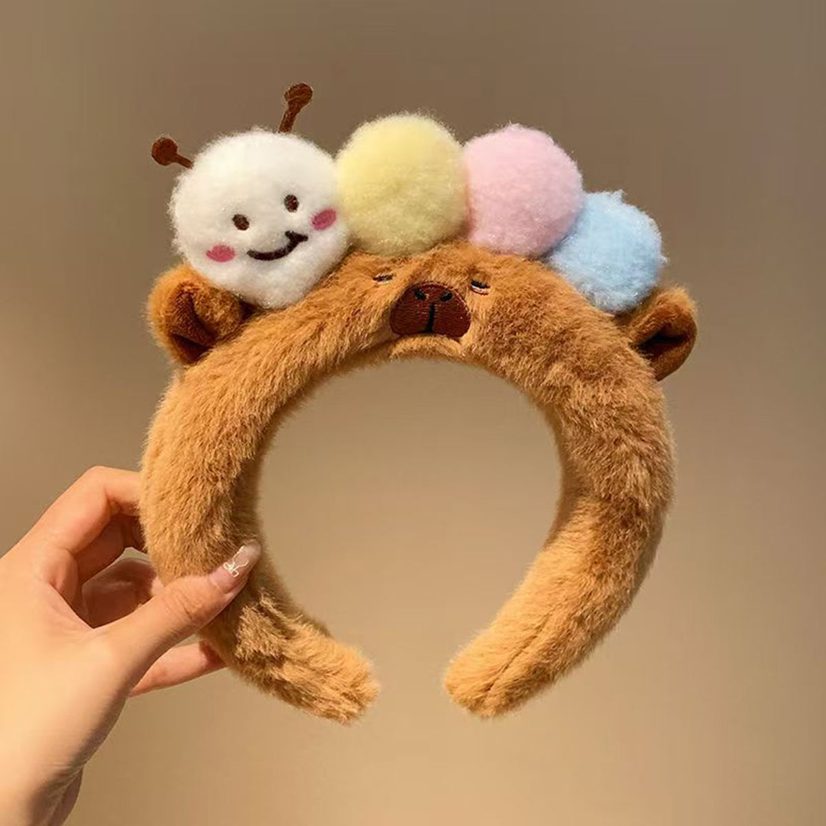 Caterpillar Wide-Brimmed Face-Washing Headband