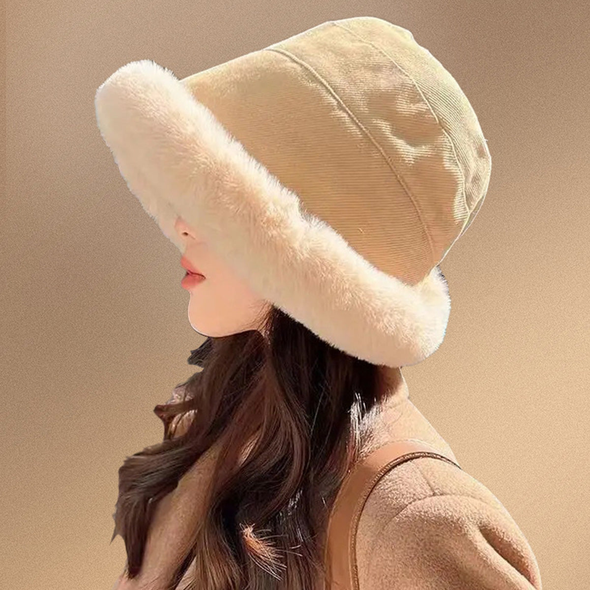Simple Plush Fisherman Hat Plus Plush Warm Hat