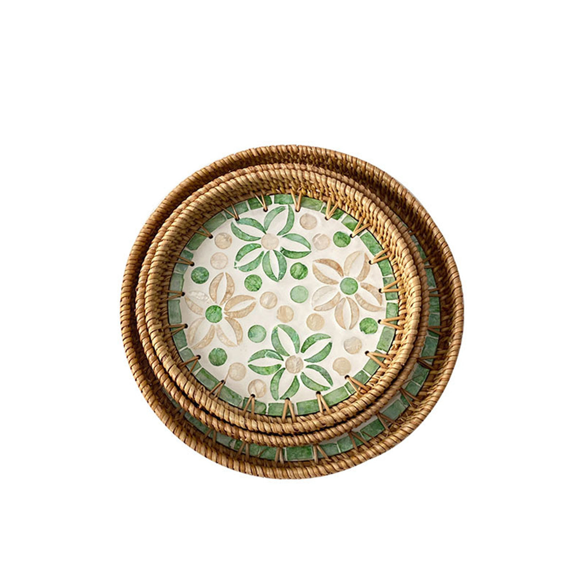 Light Luxury Tray Natural Round Household Shell Tray