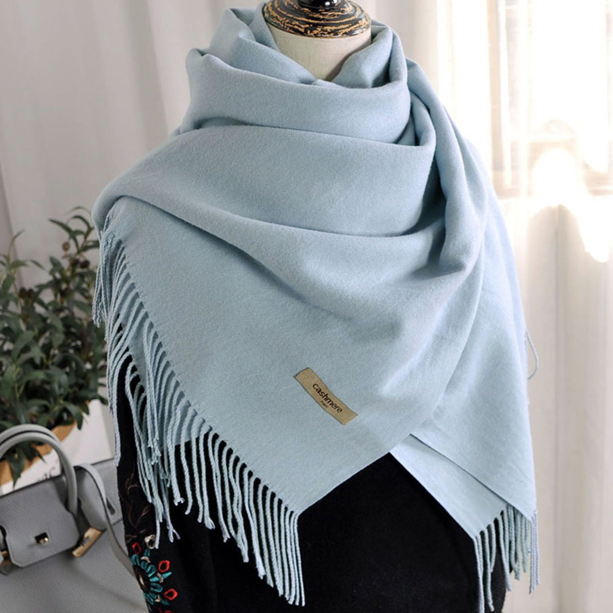 Solid Color Imitation Cashmere Scarf for Women Solid Color Scarf