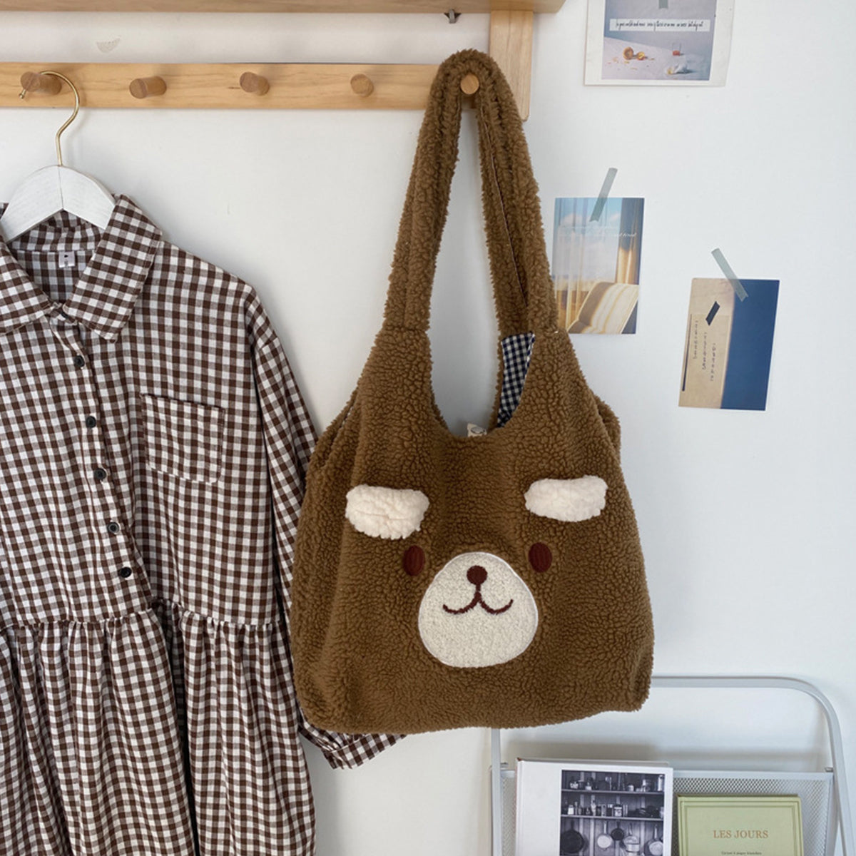 Large Capacity Handbag Plush Shoulder Bag