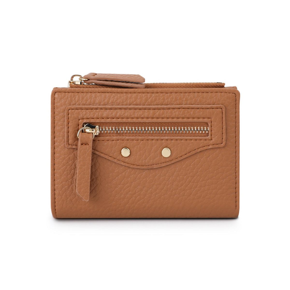 Women zipper Pebbled Compact Wallet