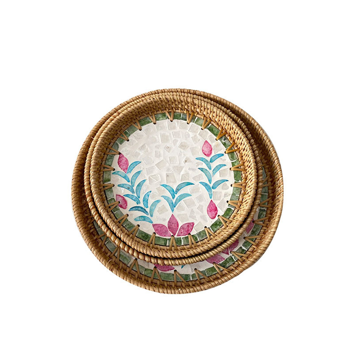 Light Luxury Tray Natural Round Household Shell Tray
