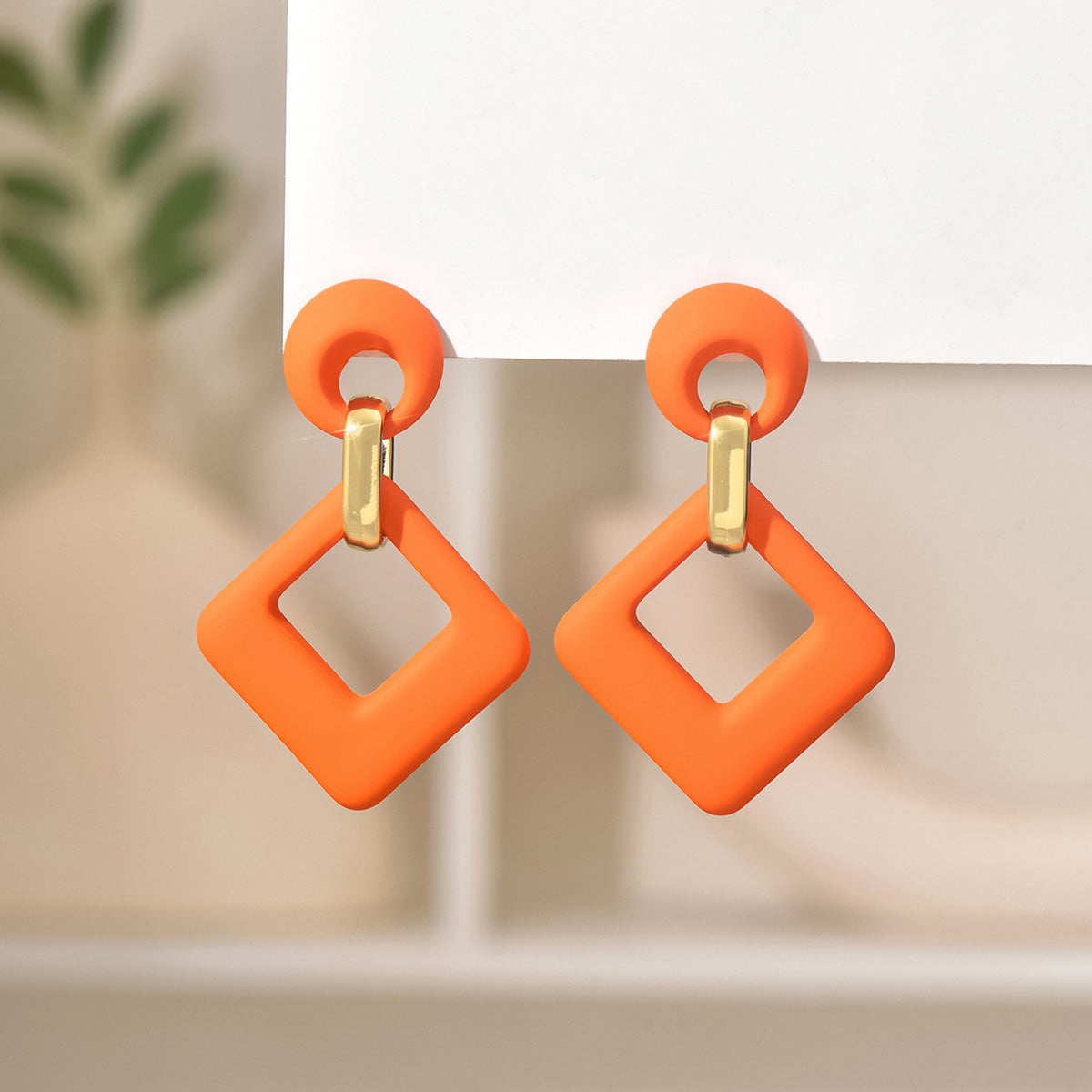 Square Hollow Fashion Long Earrings
