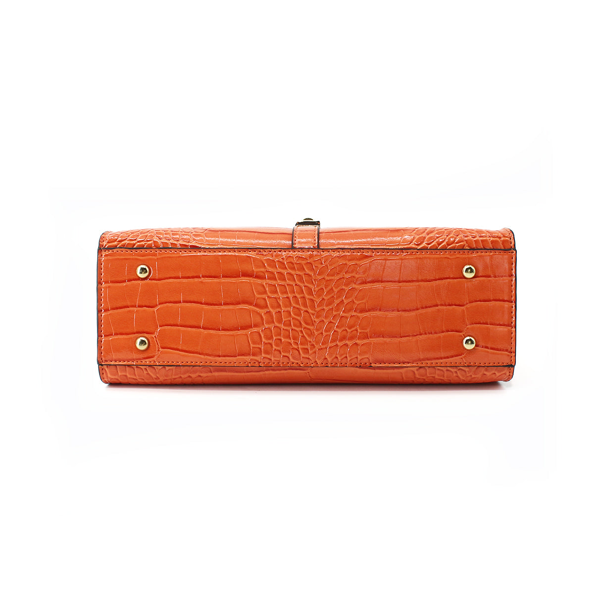 Elegant Crocodile Pattern Luxury Handbag Orange