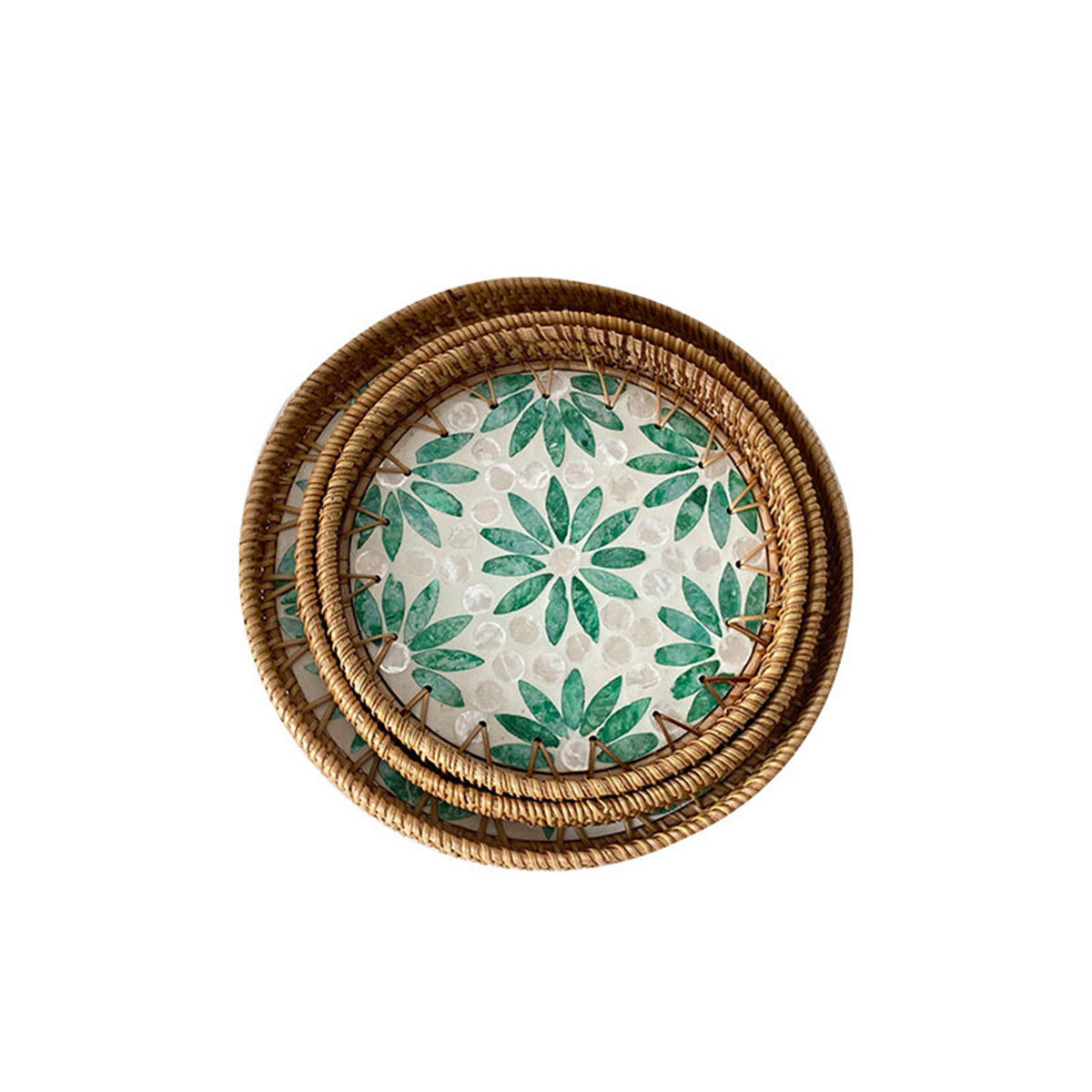 Light Luxury Tray Natural Round Household Shell Tray