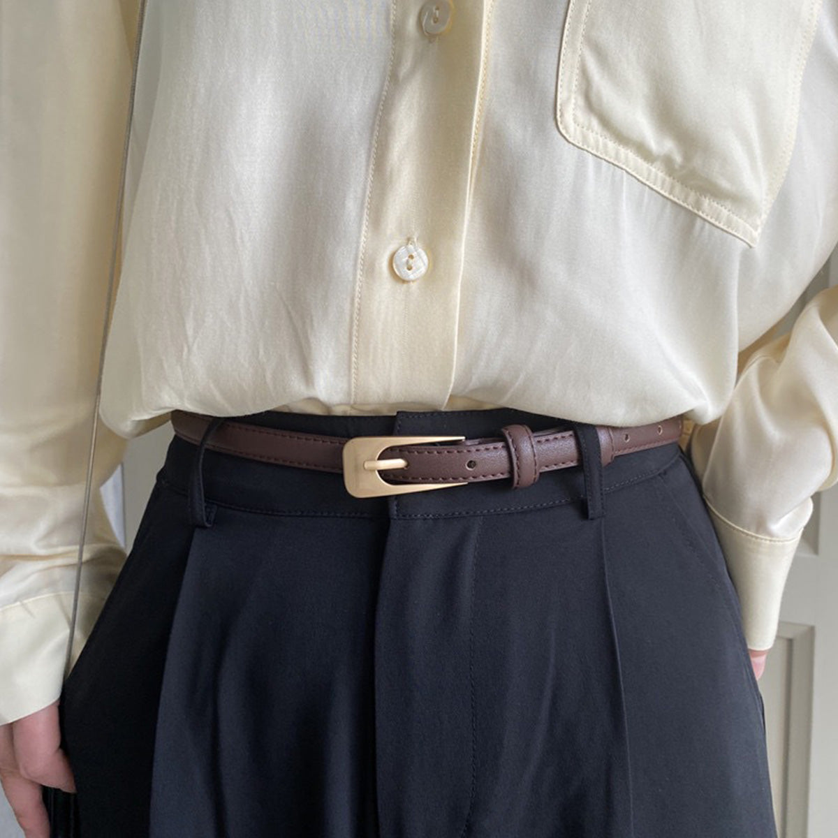 Retro Suit Women's Small Belt Decoration