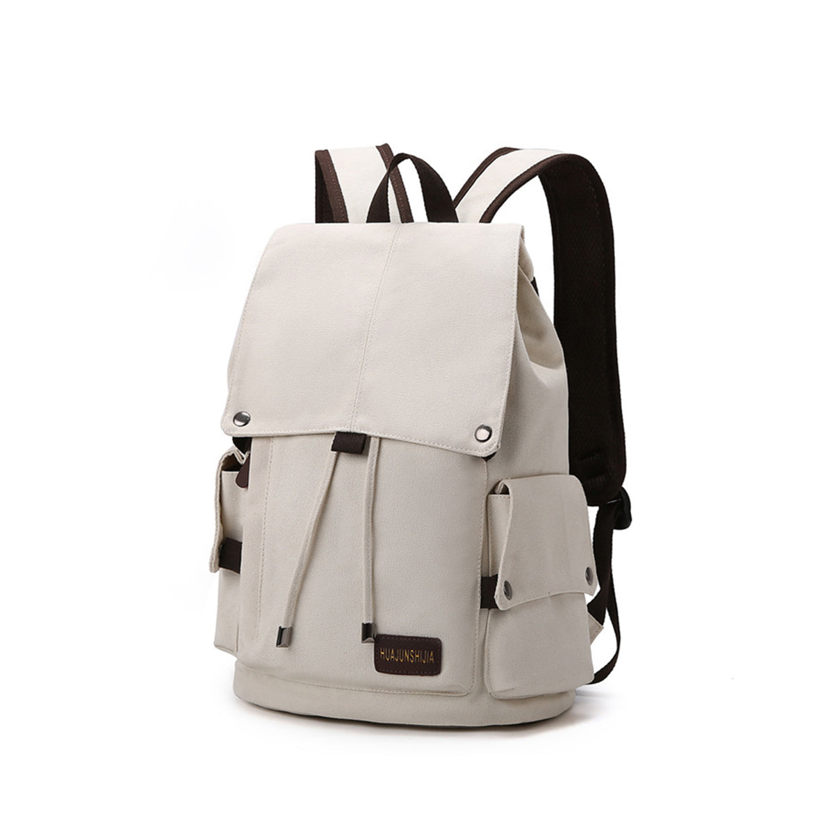 Simple Solid Color Backpack Retro Canvas Backpack