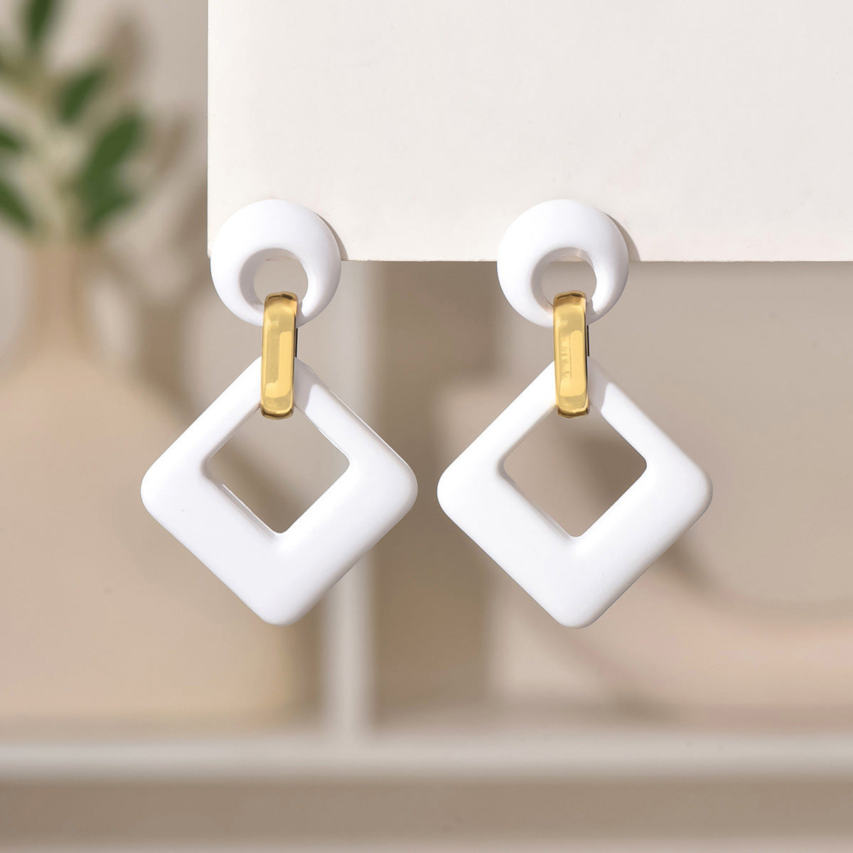 Square Hollow Fashion Long Earrings