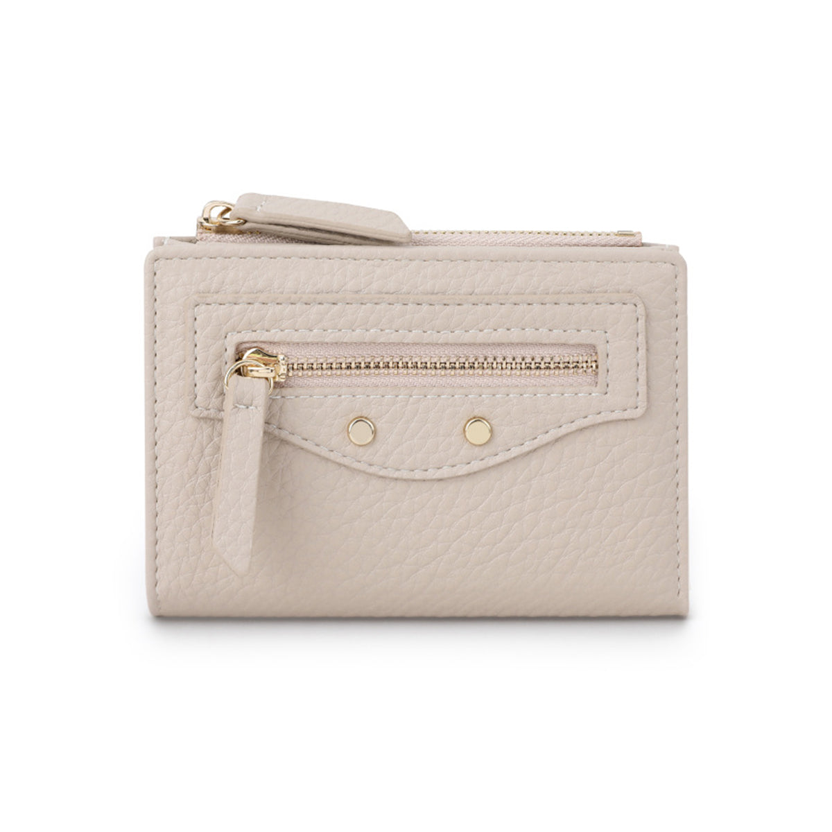 Women zipper Pebbled Compact Wallet