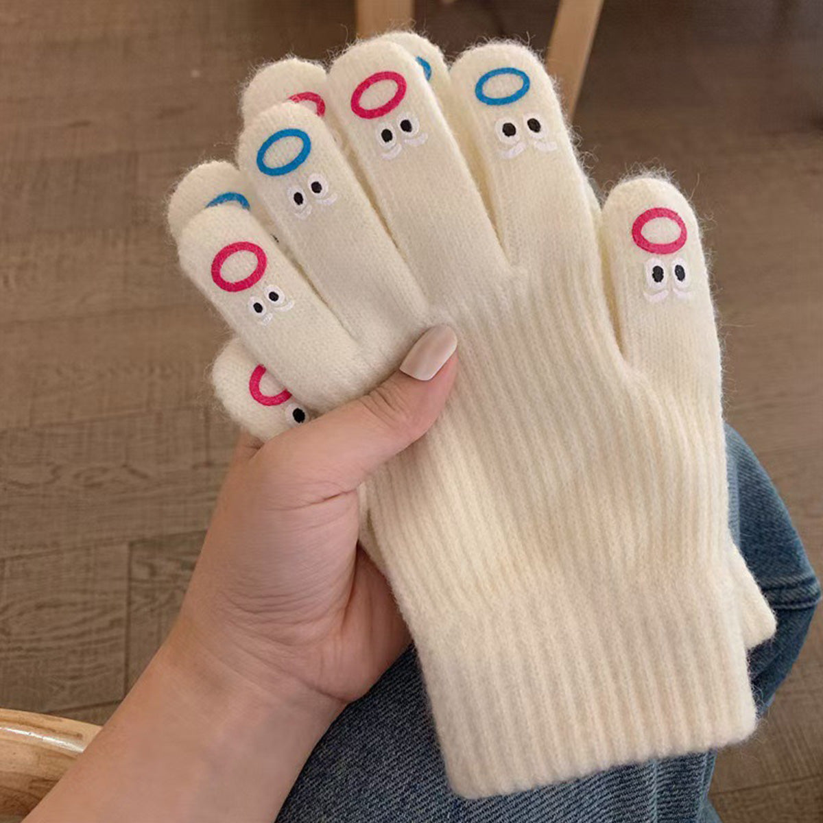 Cute Knitted Wool Gloves With Touch Screen for Winter