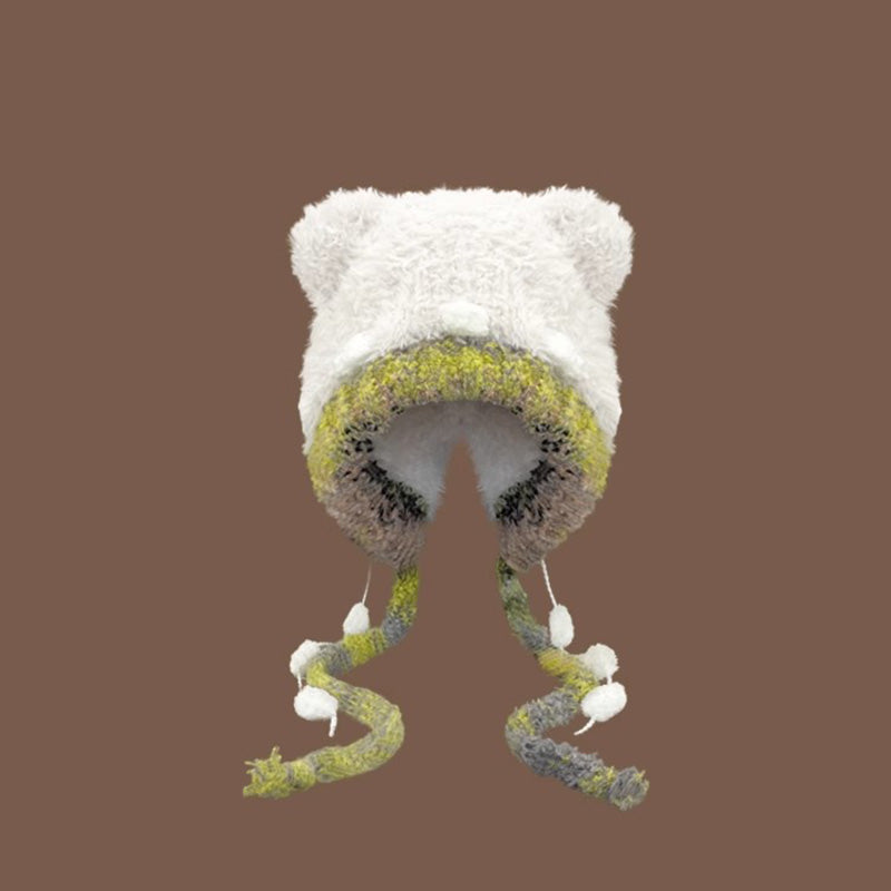 Korean Style Warm Bear Plush Hat
