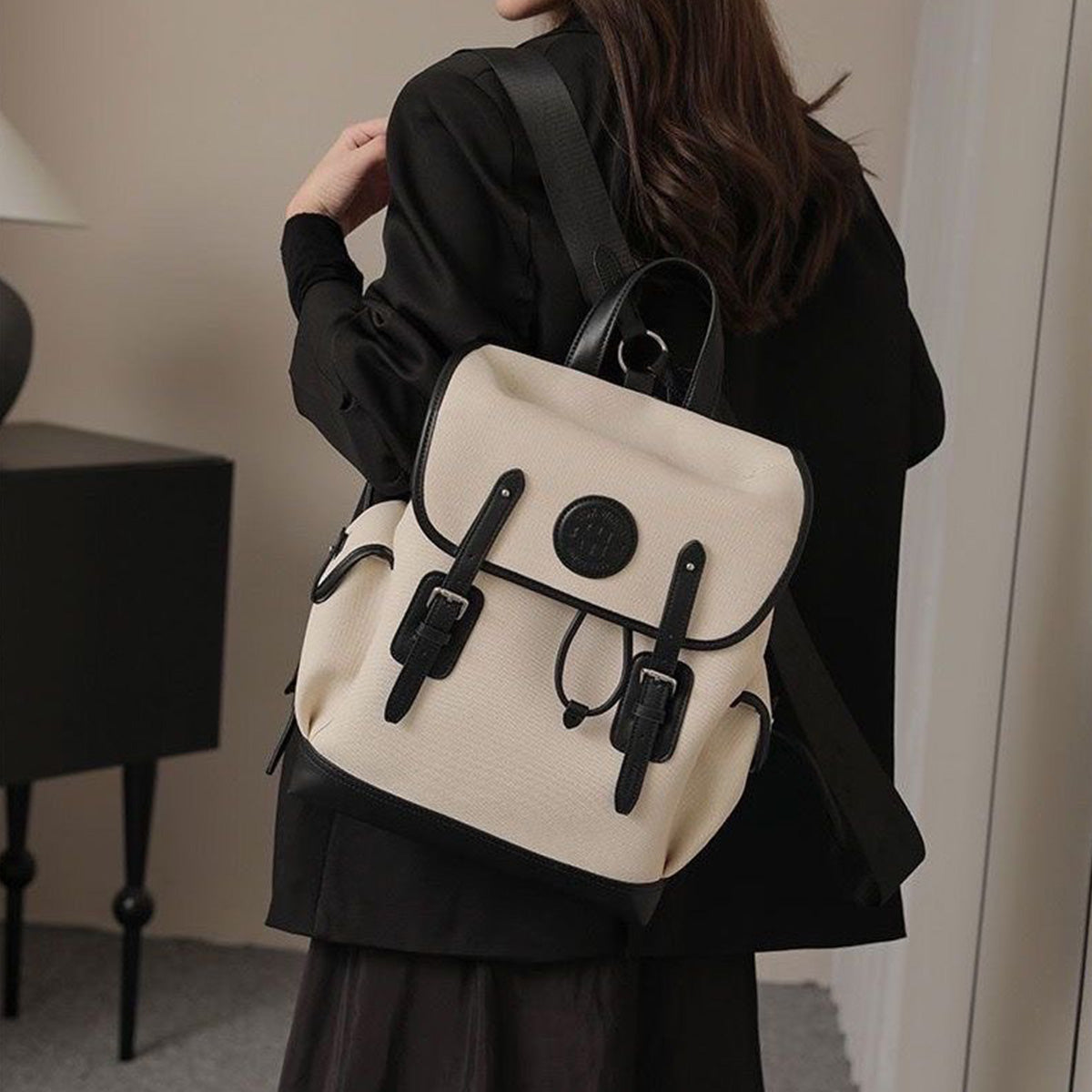 Large-Capacity Canvas Campus Backpack
