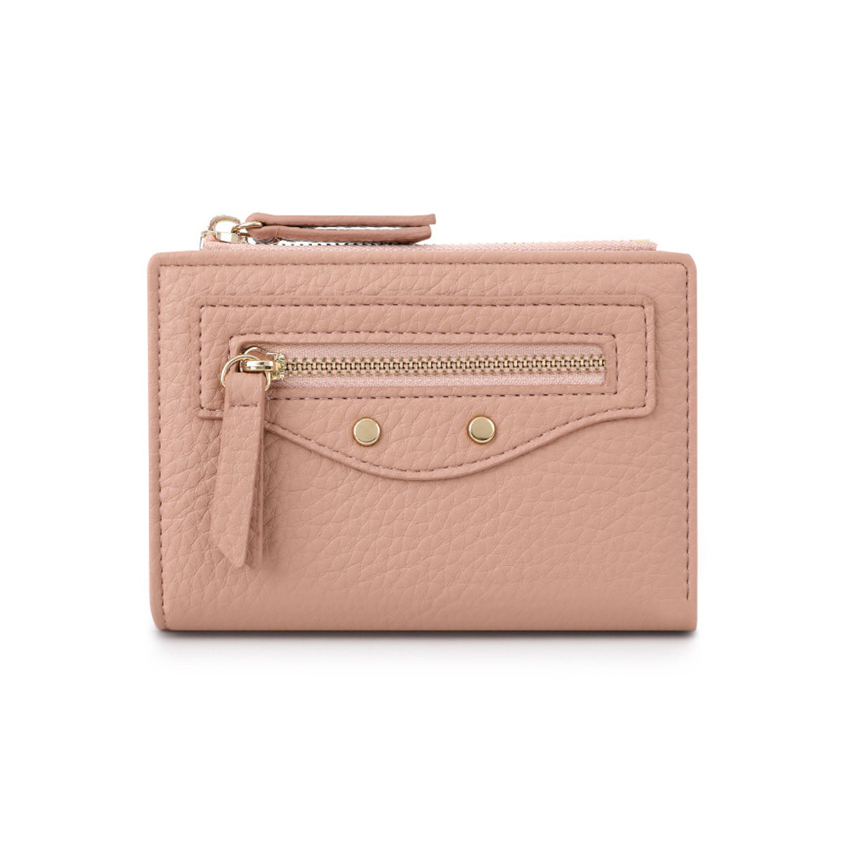 Women zipper Pebbled Compact Wallet