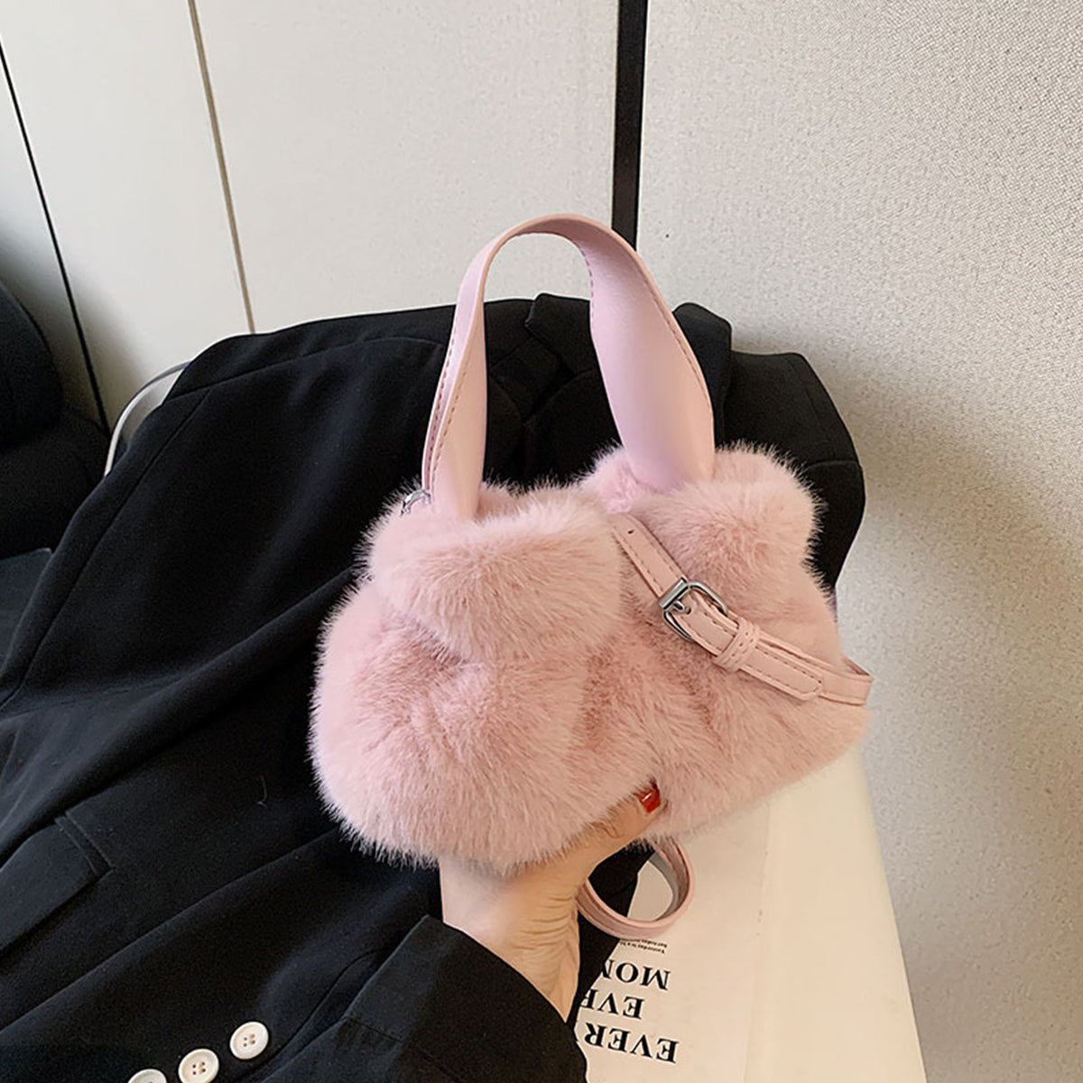 Pleated Plush Bag Handbag Crossbody Bag