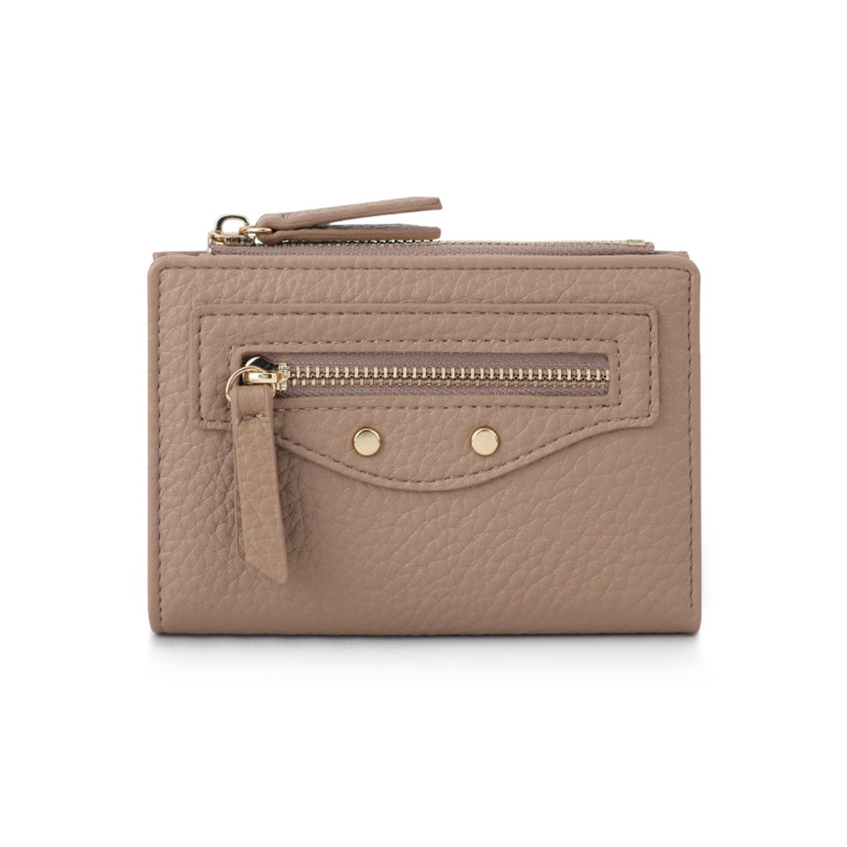 Women zipper Pebbled Compact Wallet