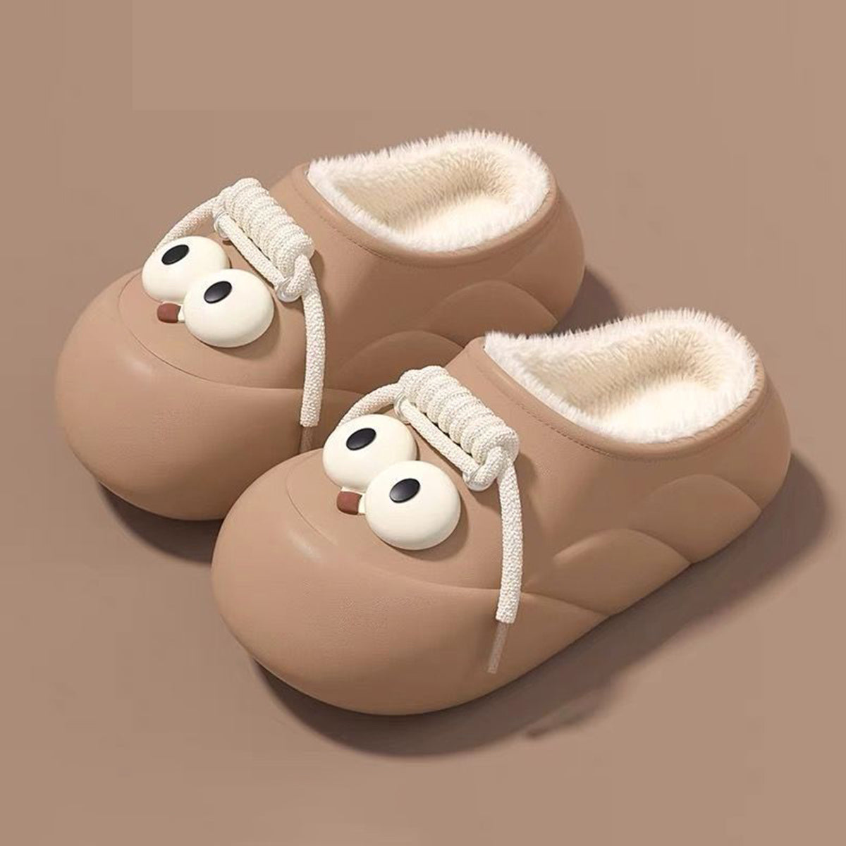 Thick-Soled Cotton Slippers Cute Big Eyes Cotton Slippers