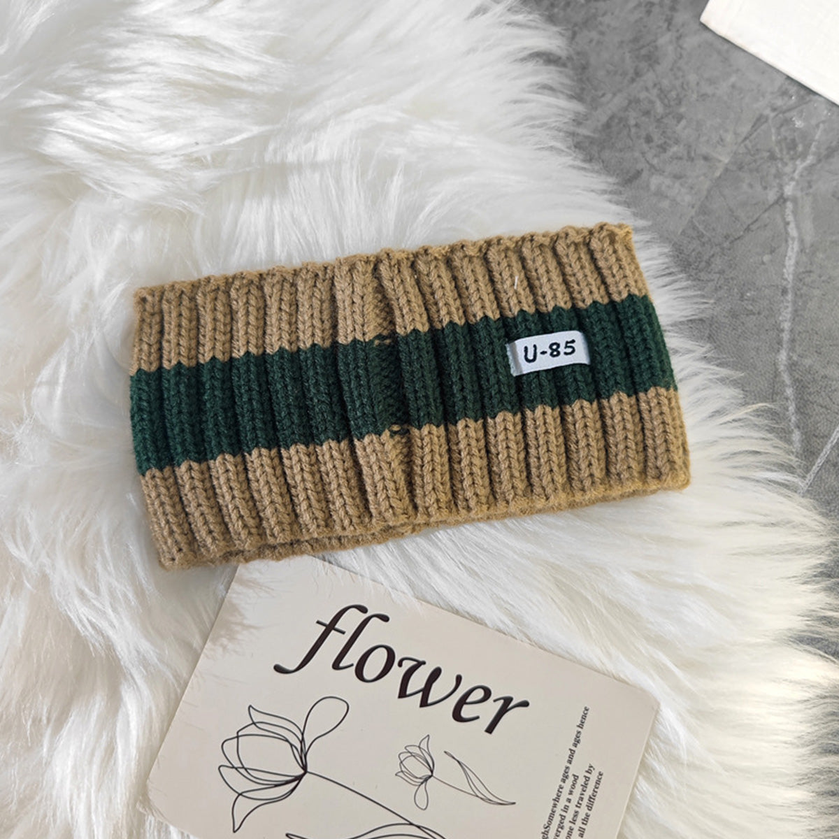 Wide-Brimmed Headband Striped Headband Knitted Headband