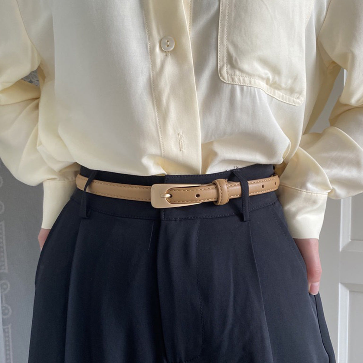 Retro Suit Women's Small Belt Decoration