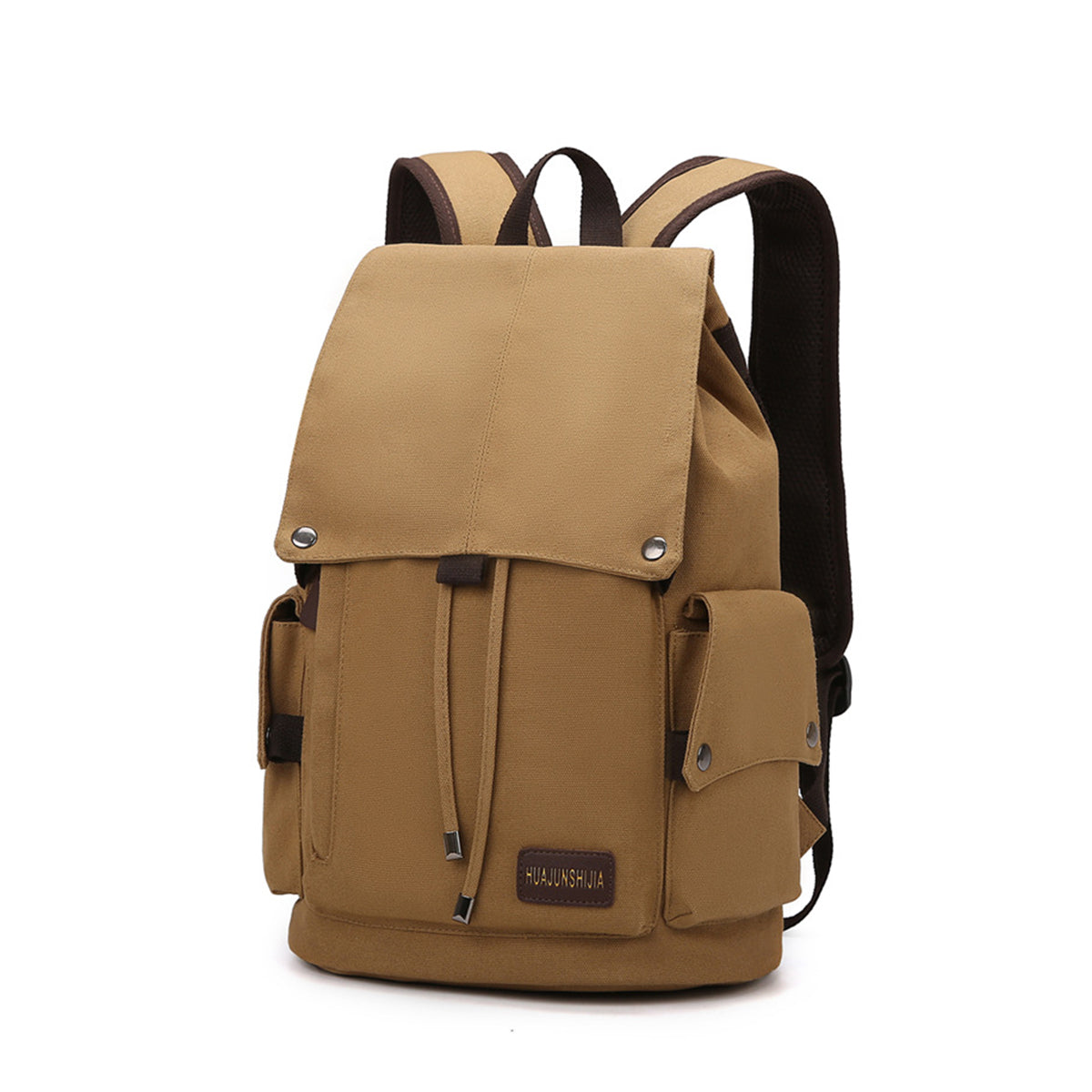 Simple Solid Color Backpack Retro Canvas Backpack