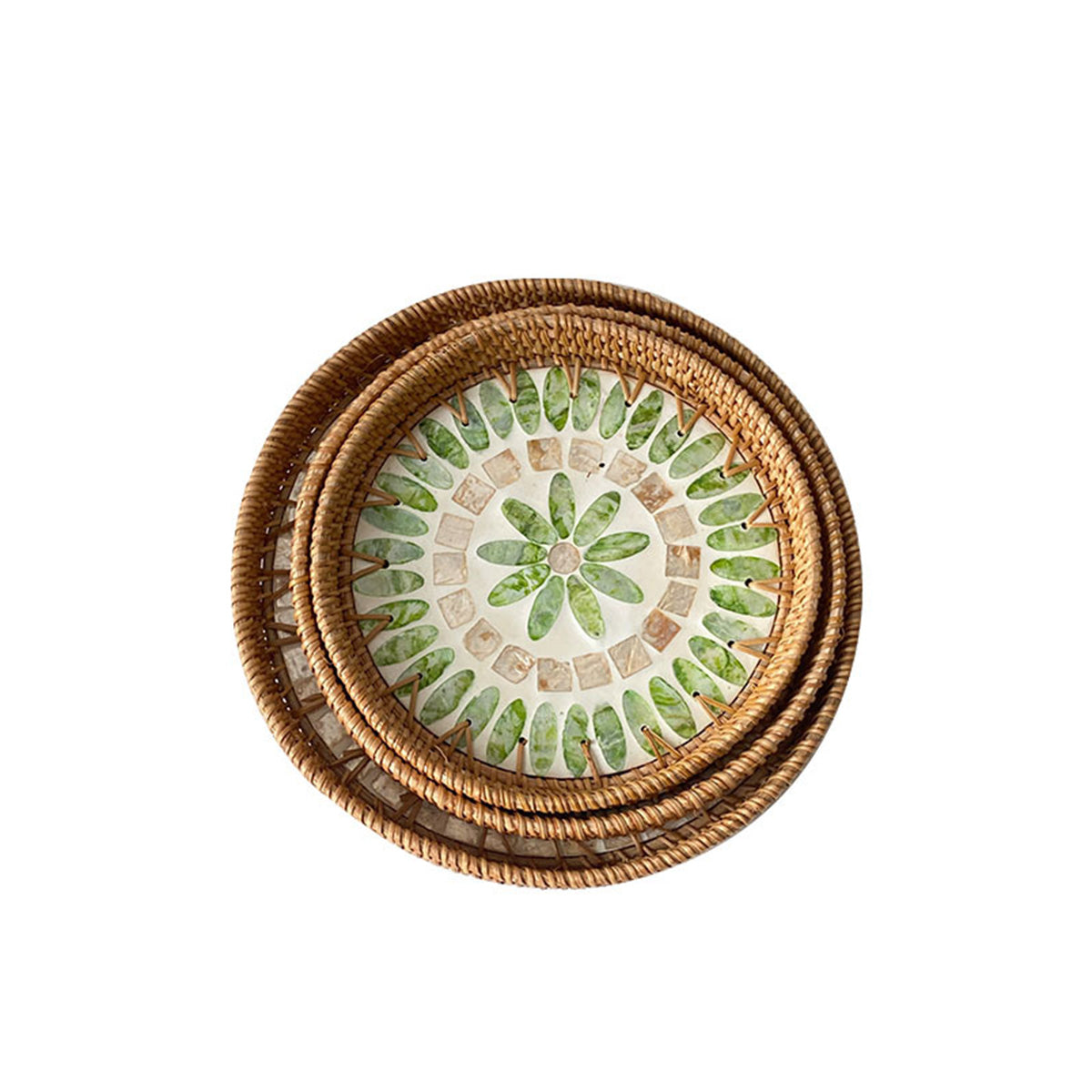 Light Luxury Tray Natural Round Household Shell Tray