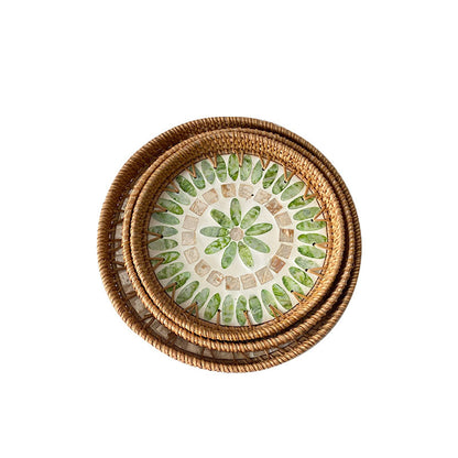 Light Luxury Tray Natural Round Household Shell Tray
