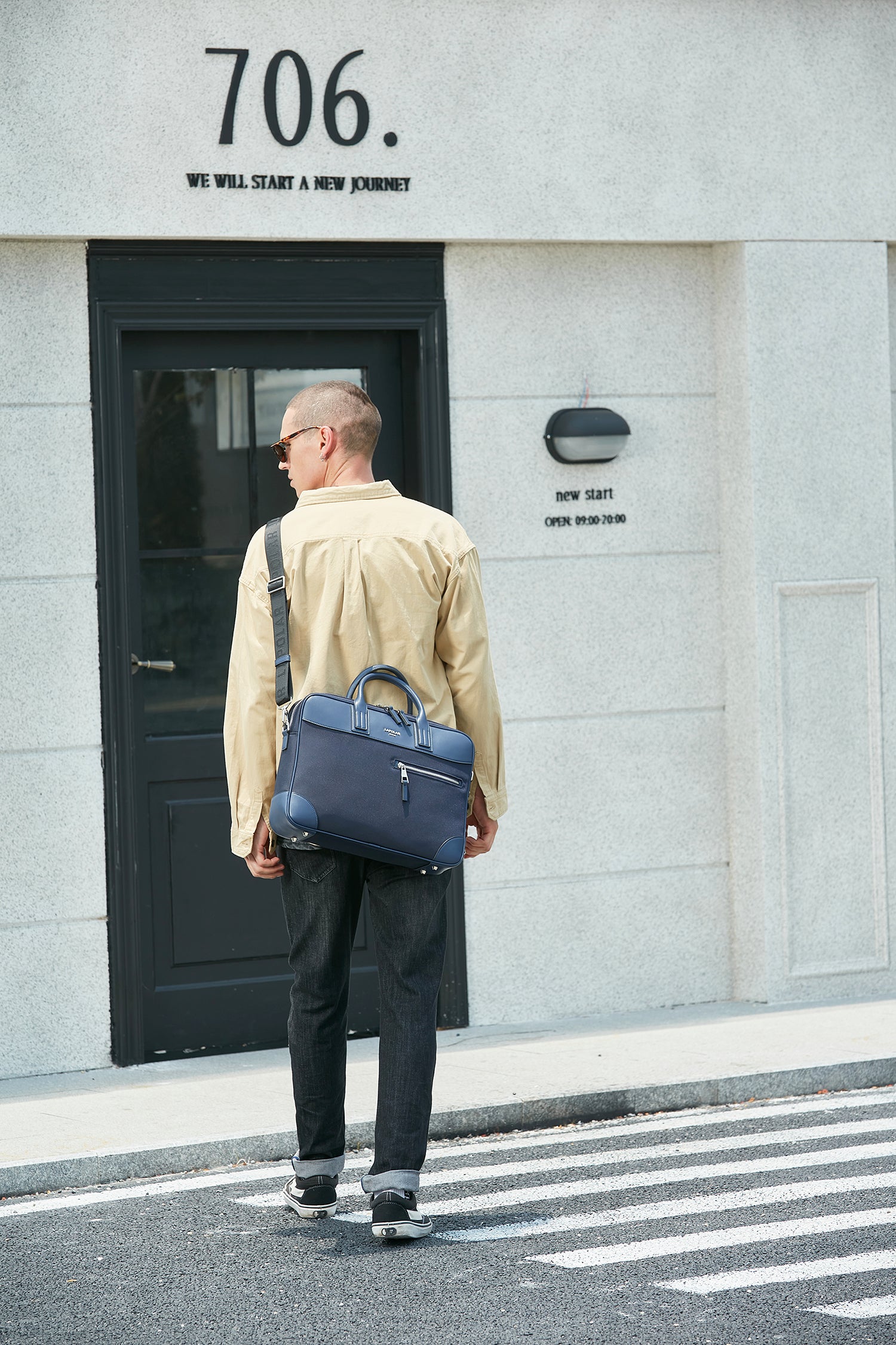 LAPOLAR Bsci Manufacturer High Quality Leather Laptop Bag for Men