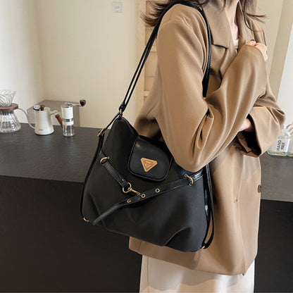 Retro Simple Patchwork Handbag Crossbody Backpack