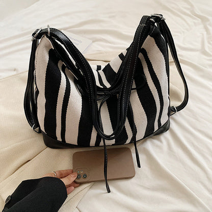 Students Striped Backpack Tote Bag Women's Bag
