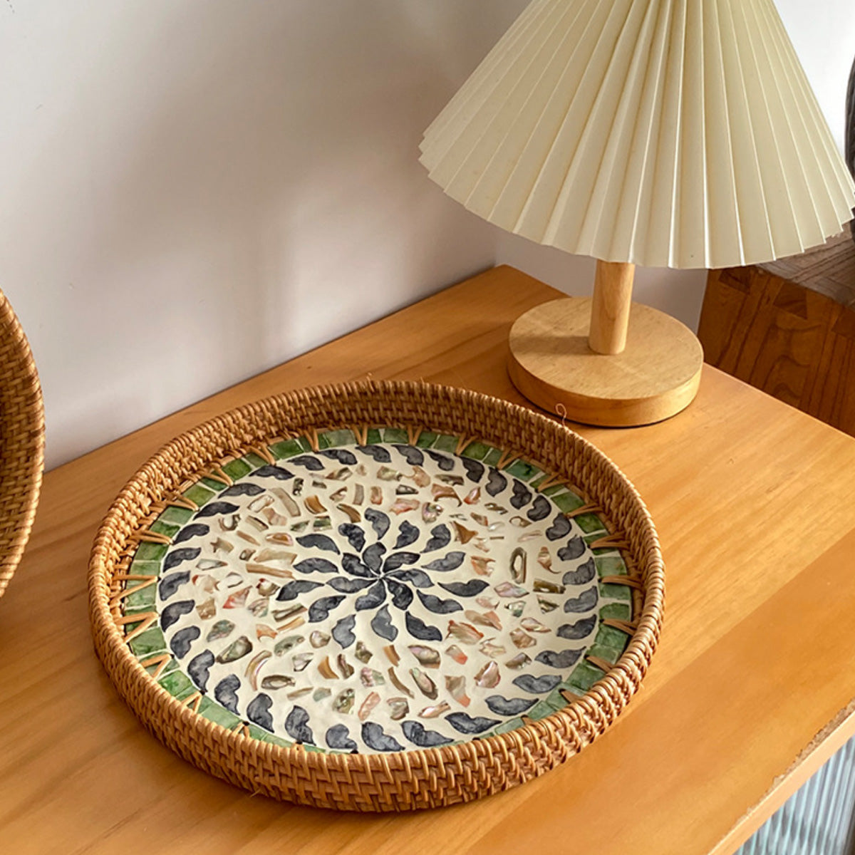 Light Luxury Tray Natural Round Household Shell Tray
