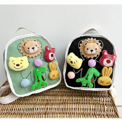 Korean Version Children's Schoolbag Cartoon Canvas Backpack