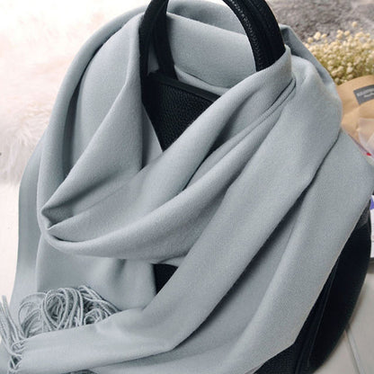 Solid Color Imitation Cashmere Scarf for Women Solid Color Scarf