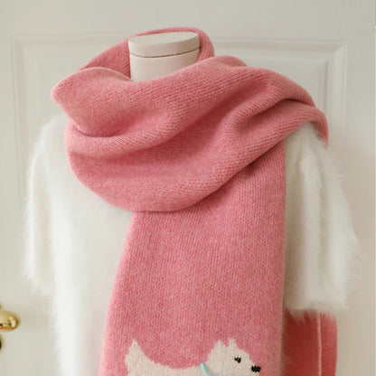 Bowknot Puppy Knitted Warm Scarf
