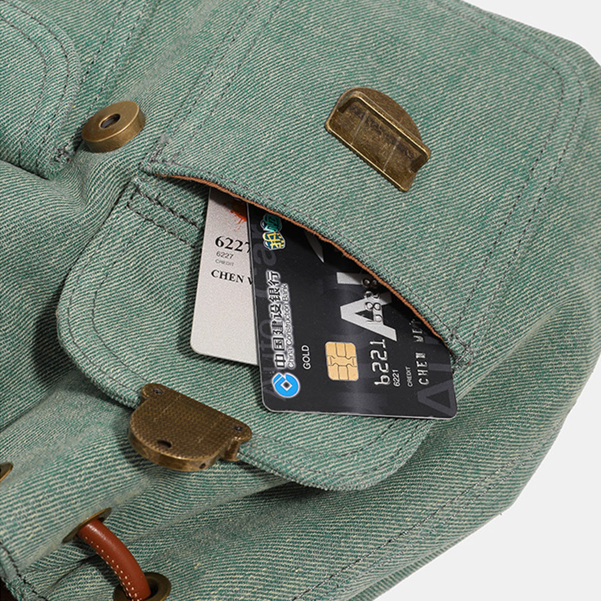 Washed Denim Commuter Backpack