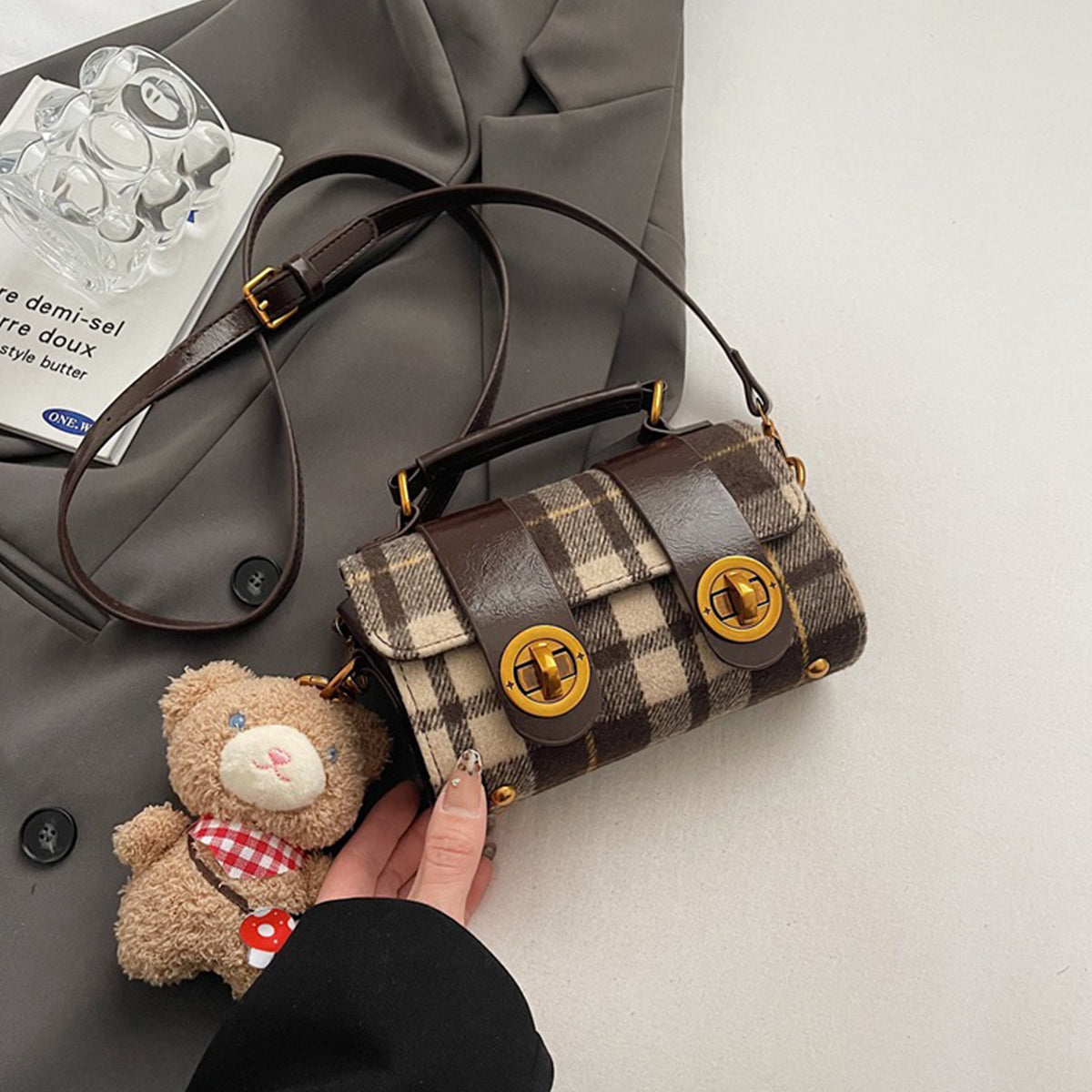 Red Berry Handbag for Women Shoulder Crossbody Small Bag