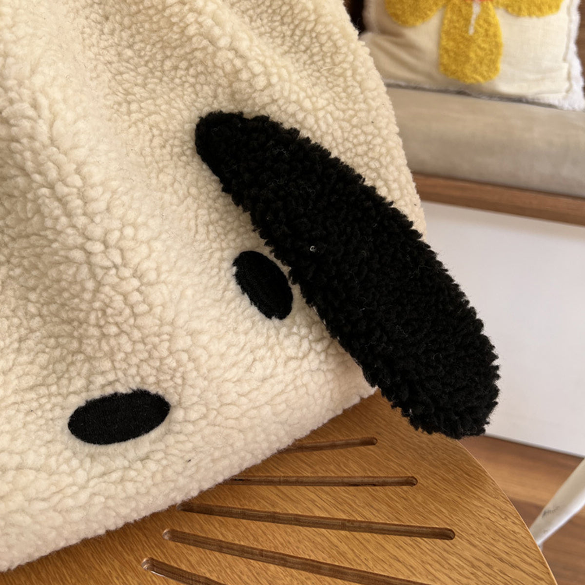 Lambskin Big Ears Bag Plush Dog Shoulder Bag Large Capacity Shopping Bag