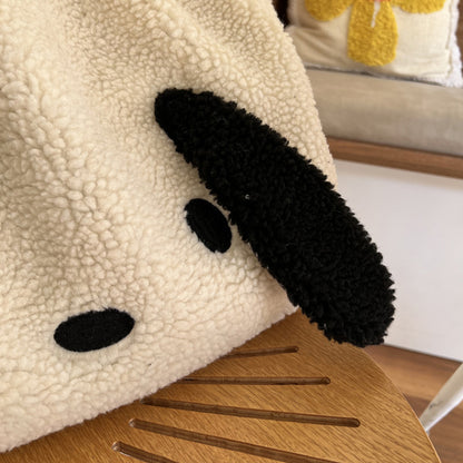 Lambskin Big Ears Bag Plush Dog Shoulder Bag Large Capacity Shopping Bag