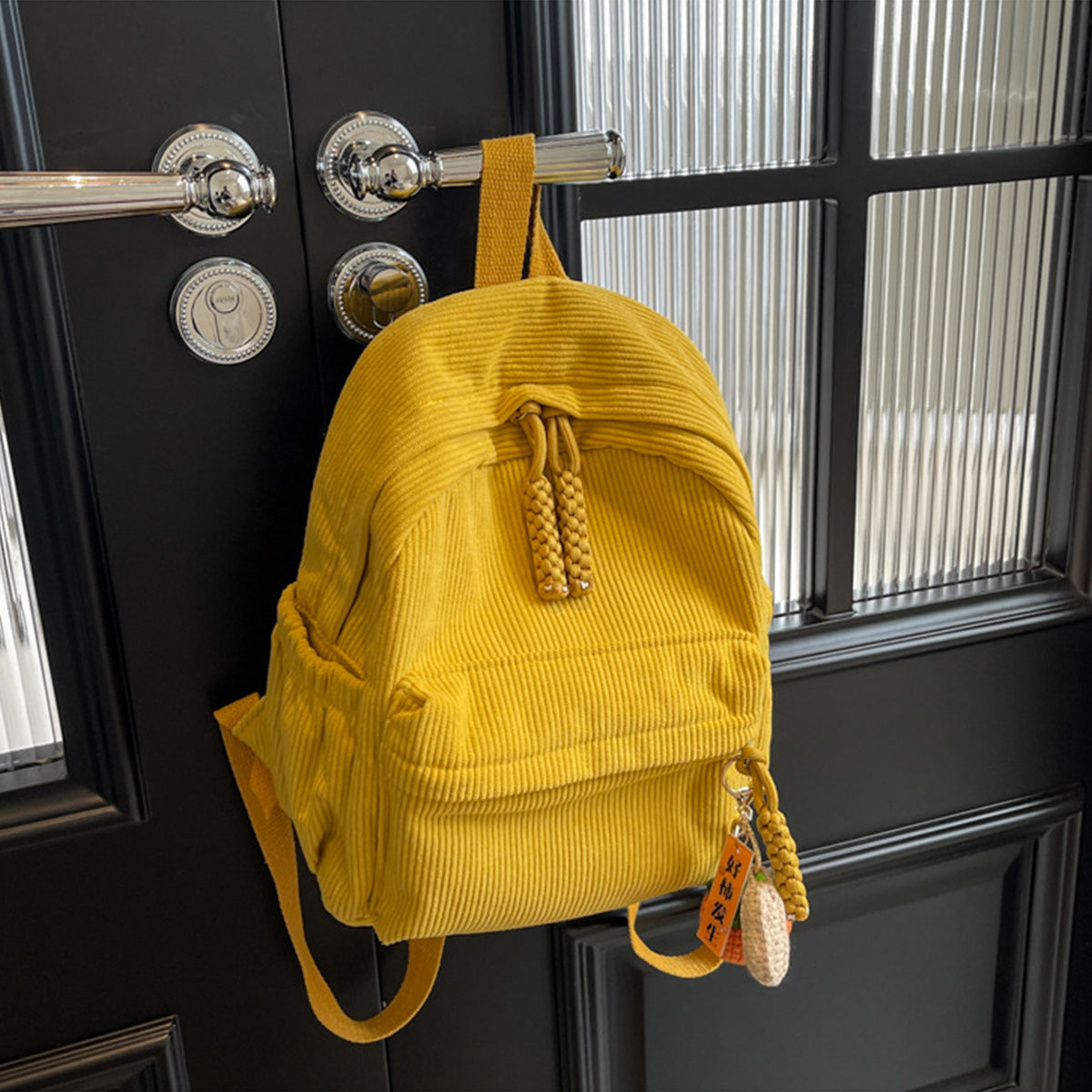 Winter Corduroy Small Backpack Women Casual Backpack