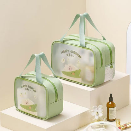 Large Capacity Portable Double-layer Cosmetic Toiletries Storage Bag